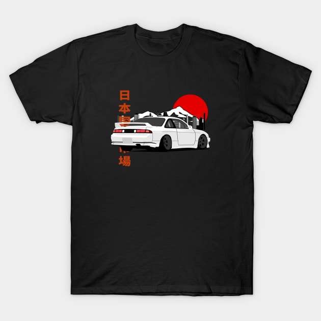 Nissan Silvia S14 Back View T-Shirt by Rebellion Store